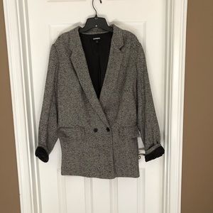 Express Herringbone Boyfriend Blazer
